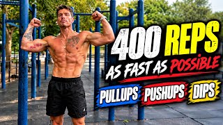 Density Training: 100 Pullups 200 Pushups 100 Dips as Fast as Possible