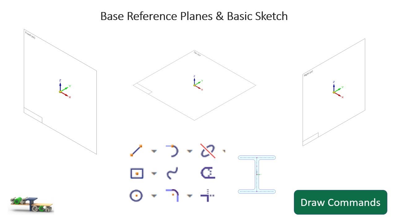 Basic sketch commands in solid edge - YouTube