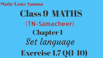9th Maths | TN stateboard I samacheer kalvi | chapter 1 Exercise 1.7 Question (1-10) set language