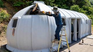 Man Builds a Sturdy House by Inflating Plastic?! Korea’s Dome House Built Like LEGO