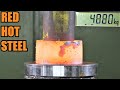 How Strong is Red Hot Steel? Hydraulic Press Test!