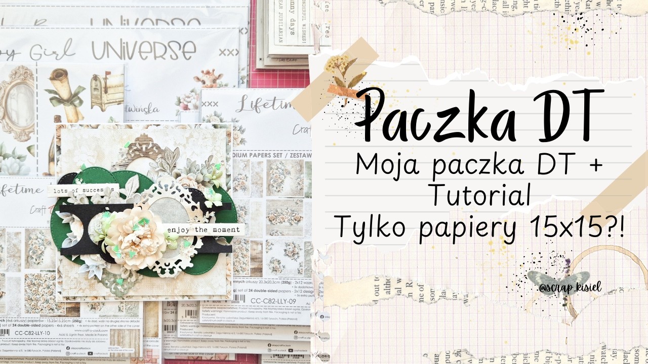 Nowości Craft O’clock + Tutorial | Kolekcje dziecięce i ślubna | Kartka z papierów 15x15 | Paczka DT
