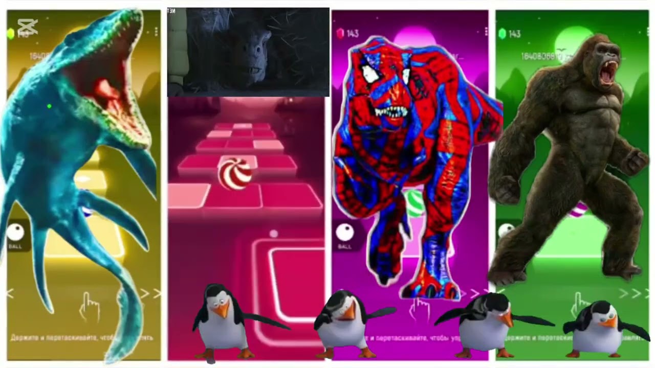 Jurassic World 🆚Mosasourus Dinosaur 🆚 Tyranosaurus🆚 Gorilla