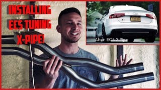 ECS Tuning X-Pipe Install - B8.5 S4 (before and after)