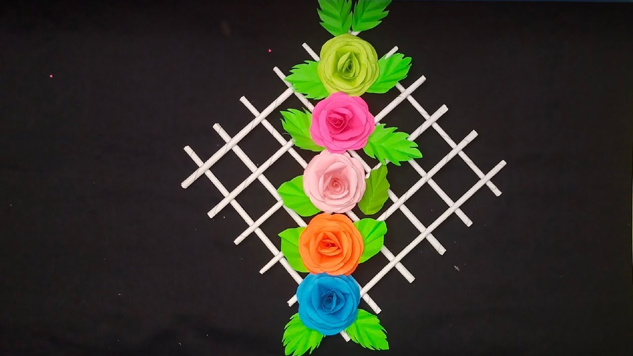Beautiful Rose Wall Hanging Craft/Paper Craft For Home Decoration/Paper