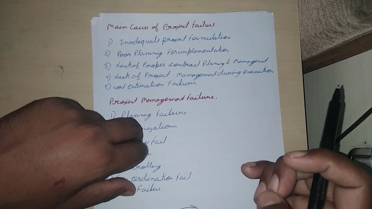 Main causes of Project failure / project management failure