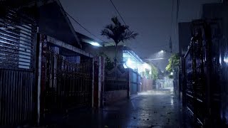 Real Rain At Night, Empty Street Alleyway | Relaxing Sleep, Insomnia, Meditation, Study, Ptsd