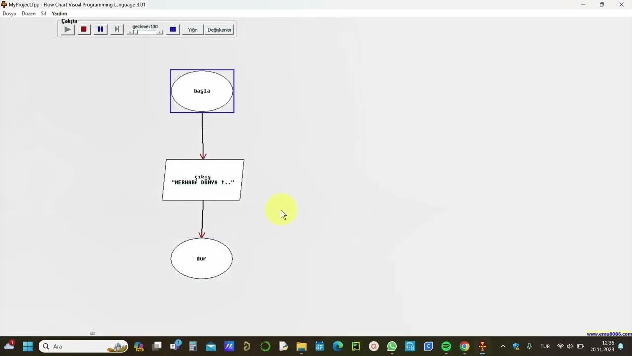 Flow chart visual programming language lk uygulama youtube
