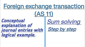 Accounting of transactions of Foreign Currency.