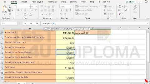 Use the proper function in the cell C2, to calculate the number that represents the next coupon...