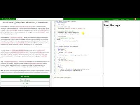 REACT: Manage Updates with Lifecycle Methods (35)