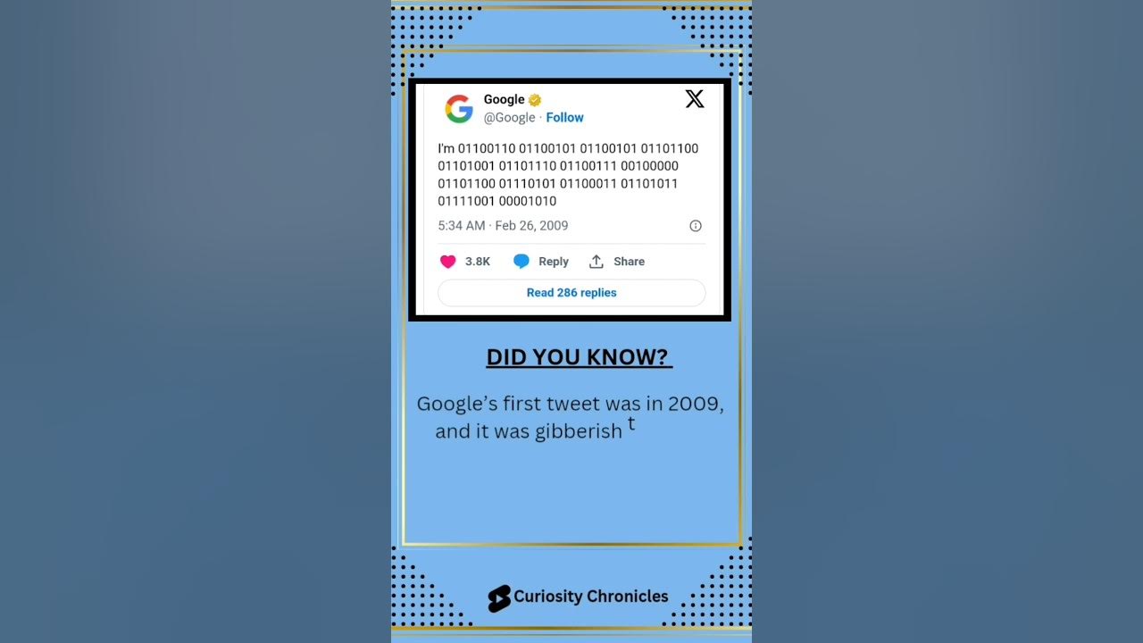 google-s-first-tweet-was-in-2009-ytshorts-curiositychronicles