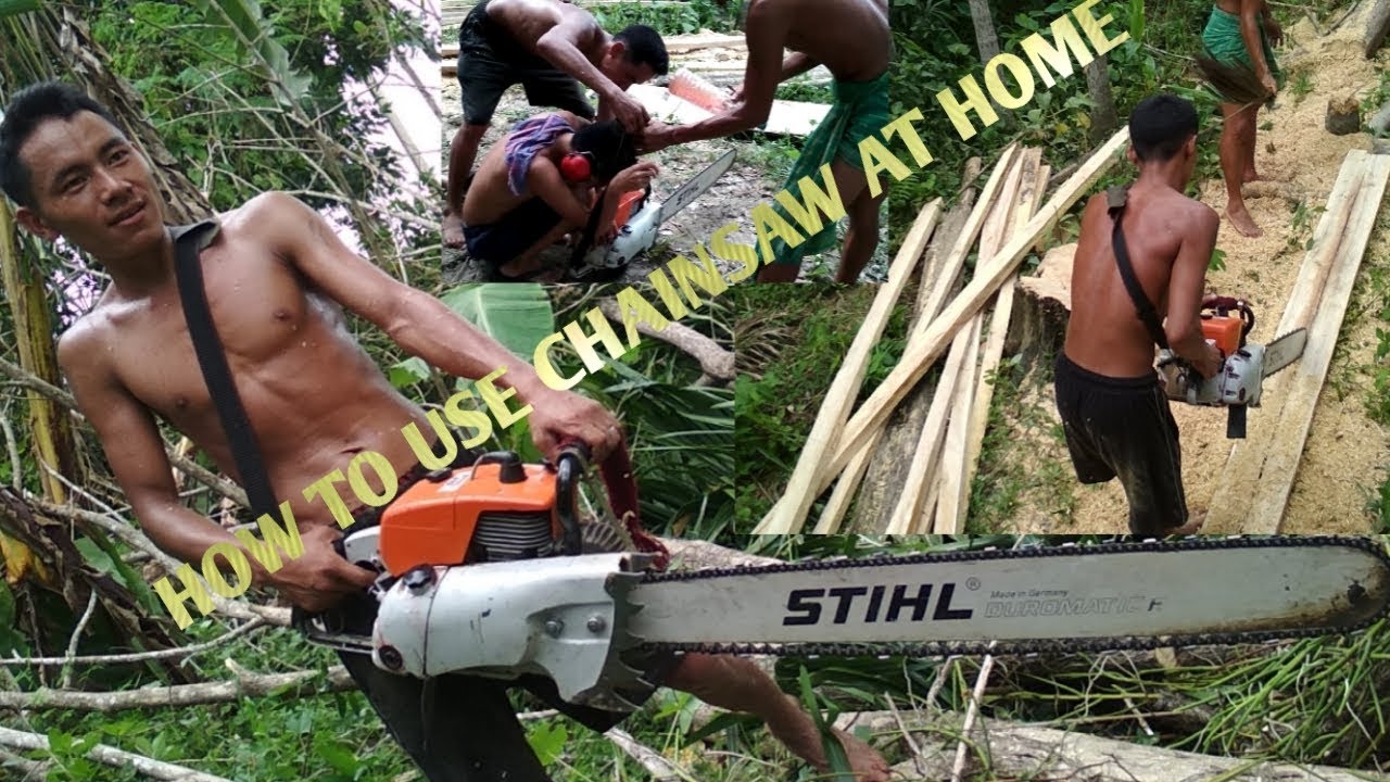 How to use chainsaw at home - YouTube