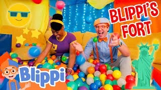 Blippi & Meekah's Learn To Build A Great Big Fort | Tutorials For Kids | Educational Videos for Kids