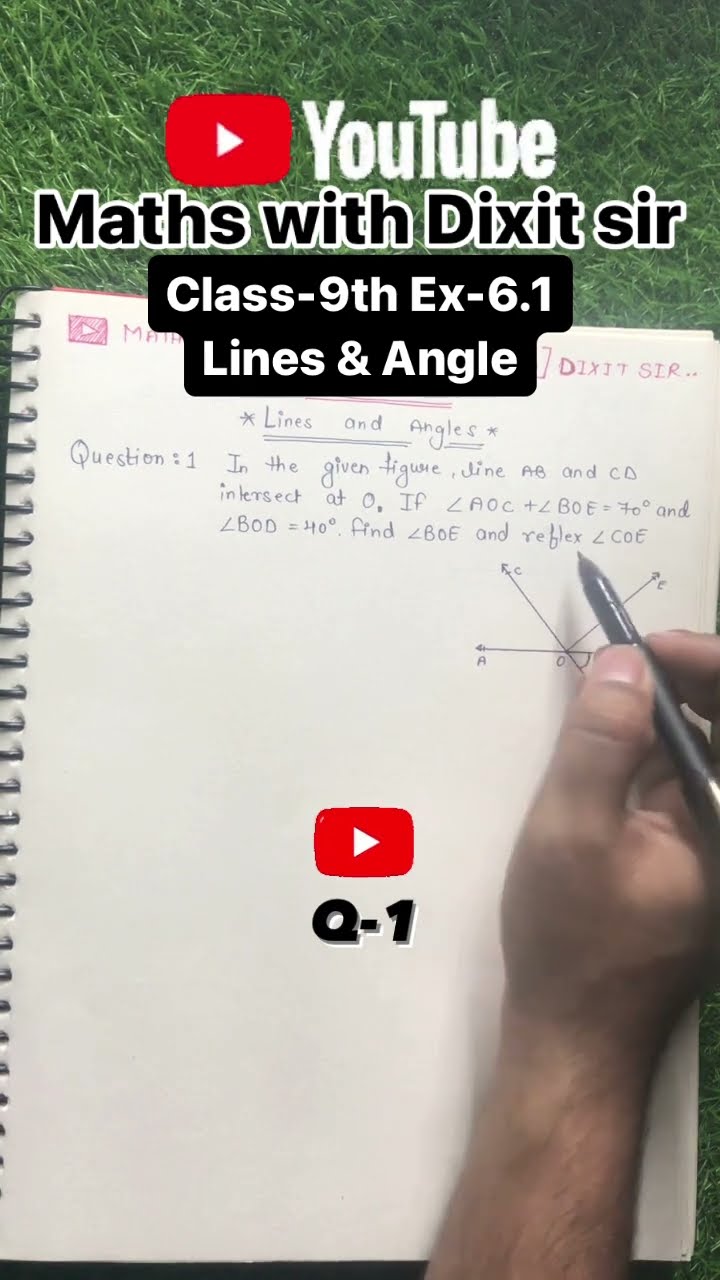 Class 9th ncert ex 6 1 lines angles mathswithdixitsir ncertmaths 