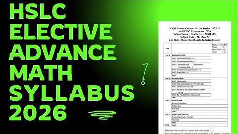 HSLC 2026 Advance mathematics (e) syllabus || class 10 final exam elective advance maths syllabus ||