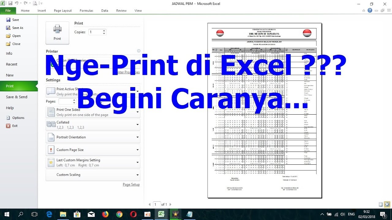 Cara Ngeprint Di Excel - Youtube