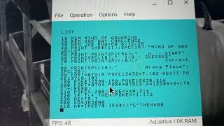Mattel Aquarius : Results of a quick programming Challenger to myself.