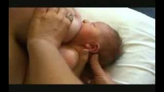 Breastfeeding - Baby 28 Hours Old Assisted Latching