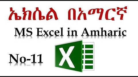11  Microsoft Excel for Beginners - Basic Tutorial in Amharic  Formulas and Data Ethio LiQ