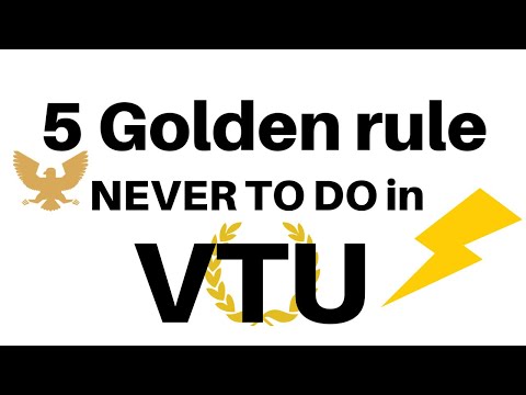 5 Golden rule NEVER TO Do In VTU| from distinction holder yet failed in exams