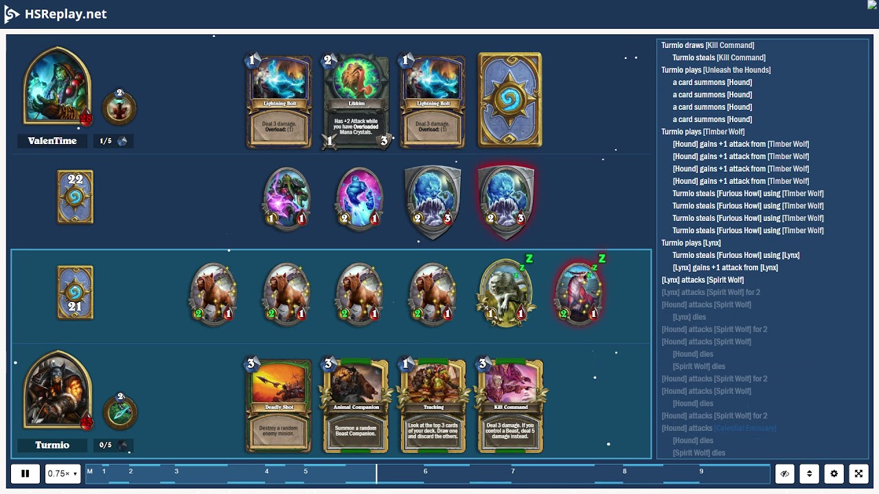 ProGaming - Hearthstone, Midrange Hunter(8) vs Aggro Overload Shaman(9) by ValenTime and Turmio, ...