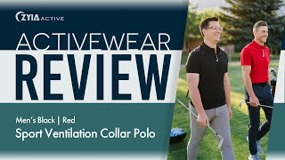 Activewear Review: Mens Black Sport Ventilation Collar Polo #6512 & Red  #6513