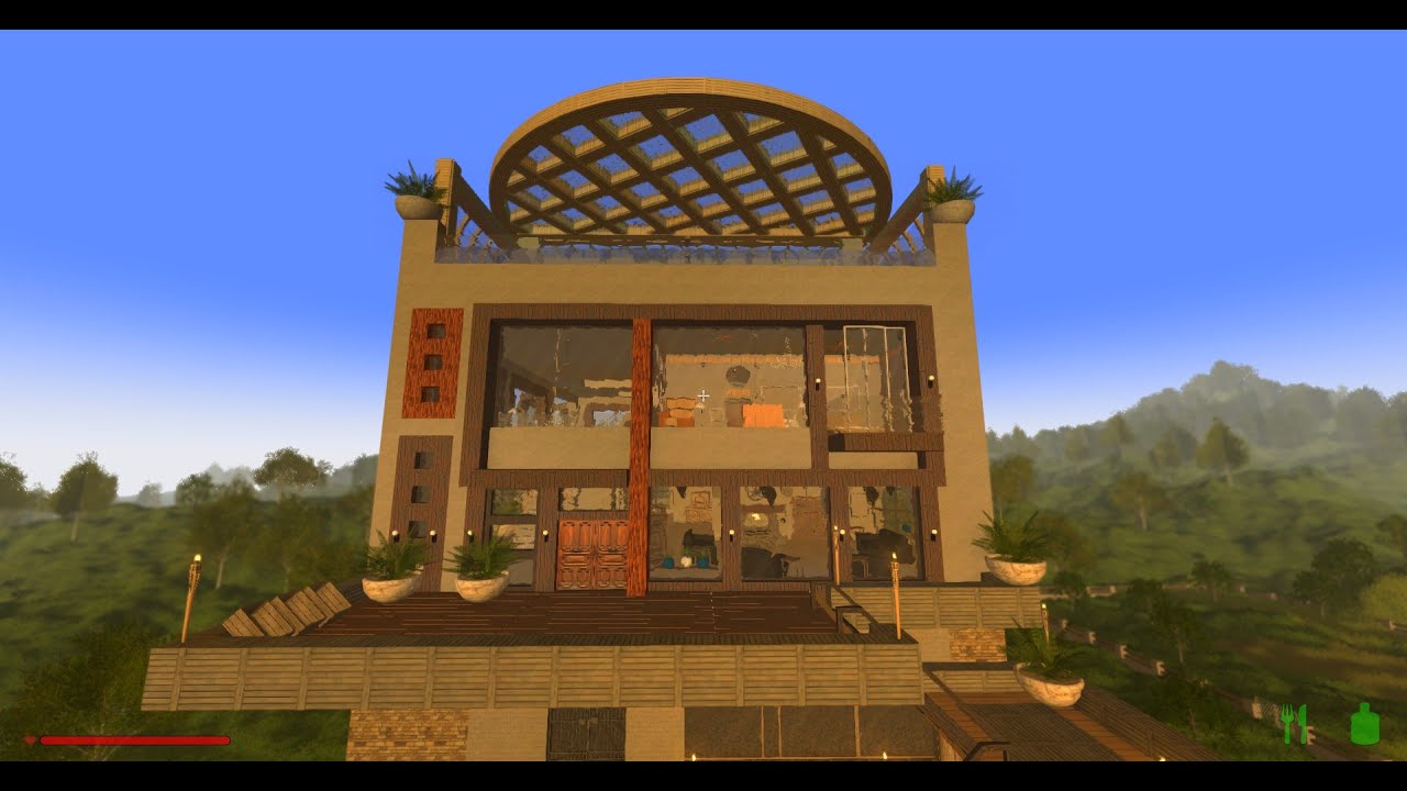 A Modern House at the beach in Rising World.