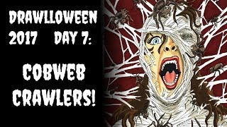 All Webbed Up Spiders drawing | Drawlloween 2017 Day 7