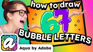 🔢 How to Draw 67 as Bubble Letters | Easy Draw Along
