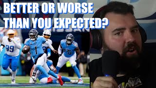 Is Cam Ward doing better or worse than Titans fans expected? (Reading fan posts on Reddit)