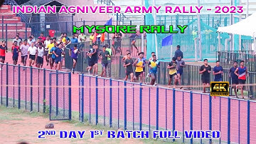 MYSORE AGNIVEER INDIAN ARMY RALLY | 2ND DAY 1ST BATCH | FULL HD RUNNING VIDEO