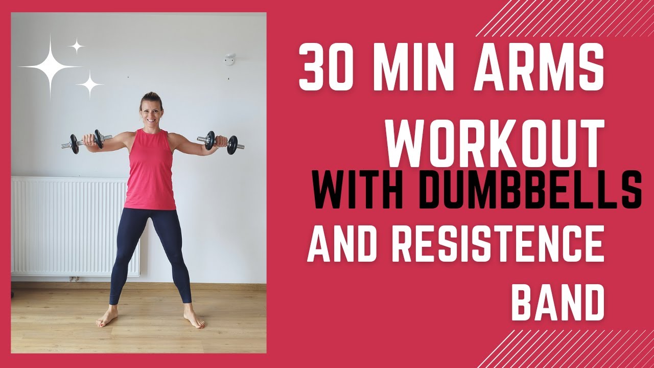 30min UPPER BODY WORKOUT at Home with Resistance Band and dumbbells