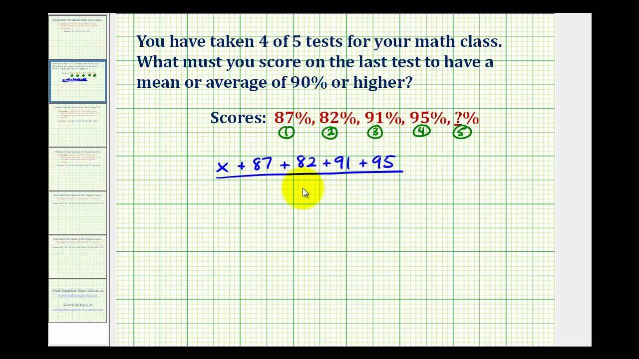 Ex: Find a Score Needed for a Specific Average