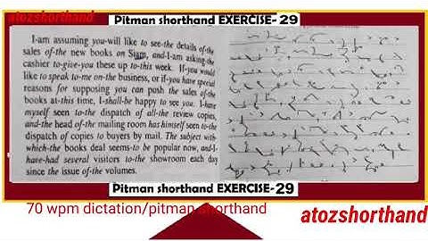 Pitman shorthad, Exercise-29,dictation 70 wpm