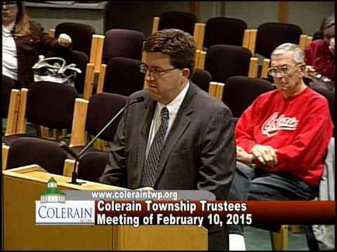 Colerain Township Trustees Meeting of February 10, 2015 football score
