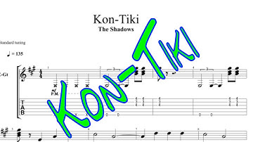 Kon-Tiki PlayAlong TABS Trainer Learn the Shadows Classic, Scrolling notes PDF/GP file free download