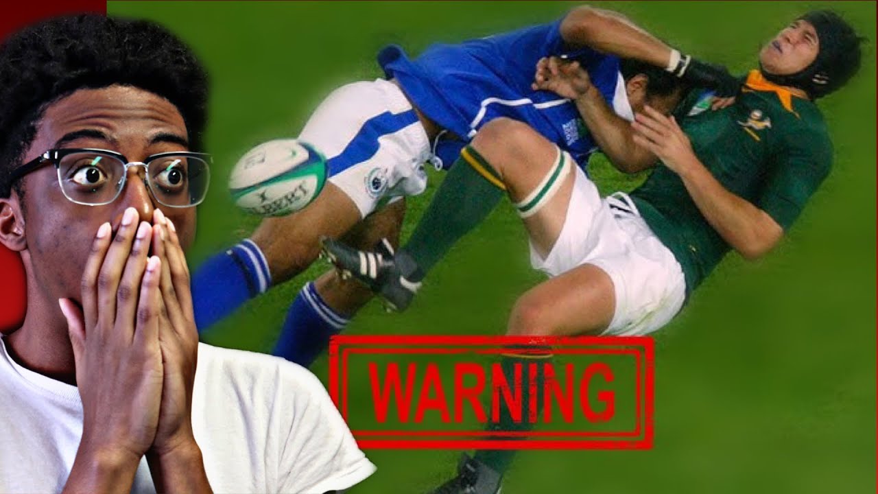 American Reacts To Top 50 Biggest and Most BRUTAL Hits in Rugby - YouTube