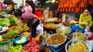 Cambodian Street Food Market Compilation Fish, Vegetable, Meat, Dinner, Soup, Grilled Duck & More