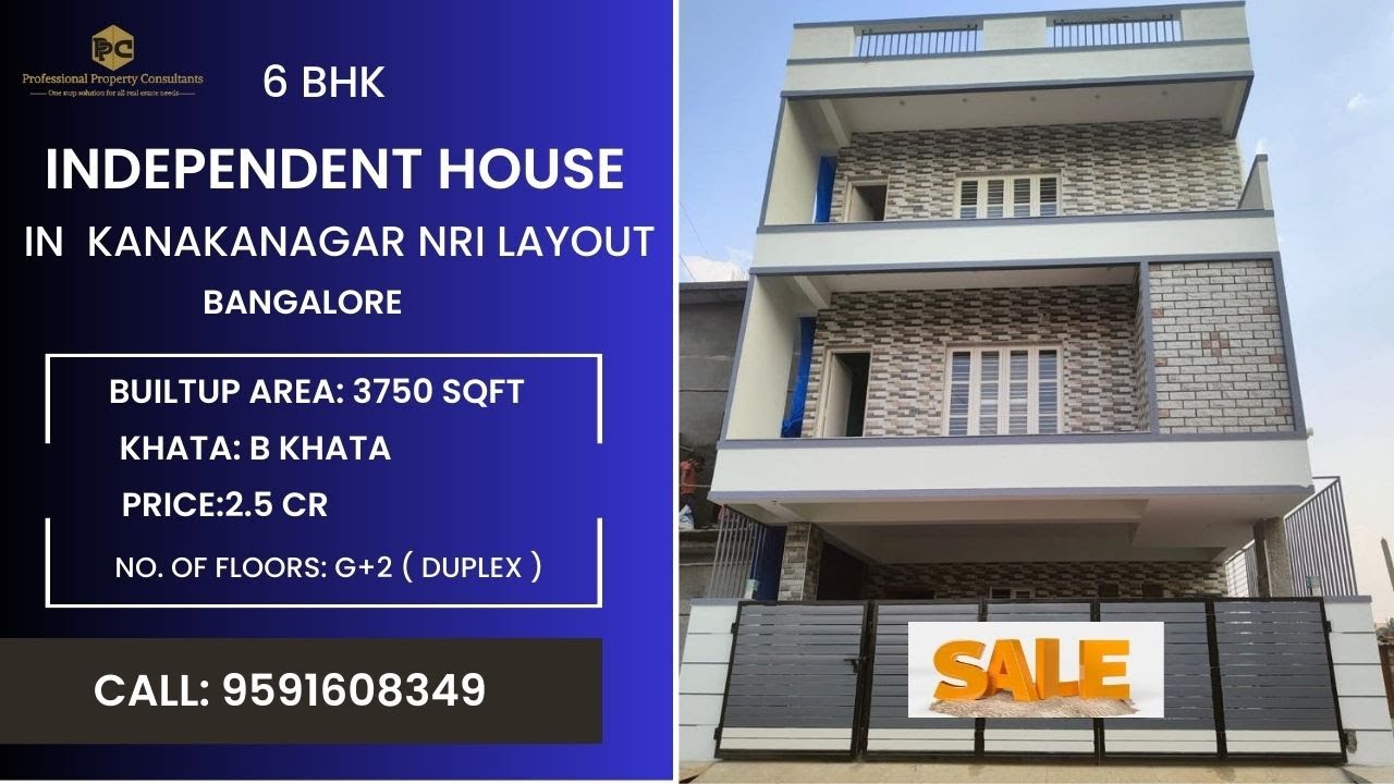 5BHK Duplex House for Sale in Kanakanagar NRI layout Bangalore/ call