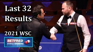 2021 World Snooker Championship L32 Full Match Results!