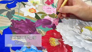 日本画メイキング】百花繚乱/制作風景/絹に描く/Japanese-style