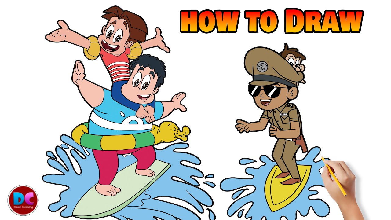 How to Draw Tittoo and Golu Cartoon Step by Step