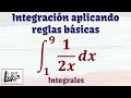 Integral definida que va desde 1 hasta 9 de 1/2x | La Prof Lina M3