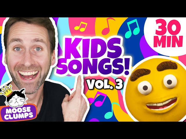 🍎 Fun Kids Songs with Mooseclumps: Vol 3! | Learn about Feelings, Emotions, ABCs, and more! class=
