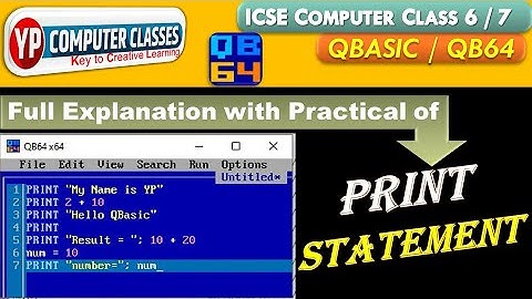 Print Statement in QBasic | qbasic tutorial in hindi | qbasic programming for class 6/7