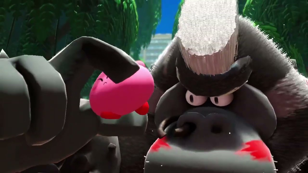 [Kirby and the Forgotten Land DEMO] Gorimondo grabs chunky Kirby