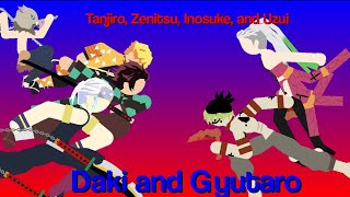 Tanjiro Vs Gyutaro Tanjiro, Zenitsu, Inosuke, And Uzui Vs Daki And Gyutaro Part 2 - Stick Nodes