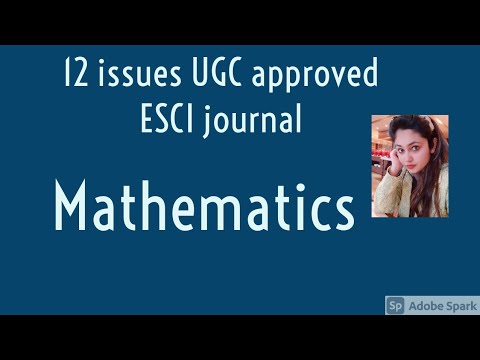 12 issues UGC approved and ESCI indexed mathematical journal