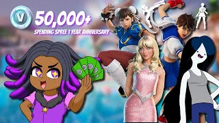 I Spent 50,000+ V-Bucks In Fortnite! (Stars Spending Spree #8) - 1 Year Anniversary